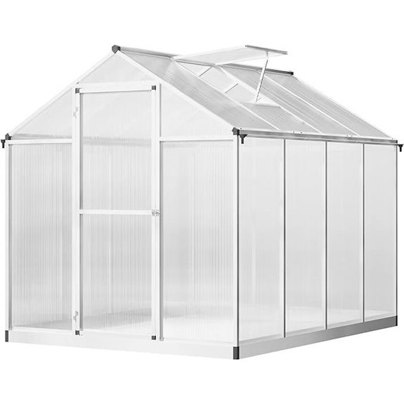 Outsunny 8x6 Greenhouse with Rain Gutter and Vent