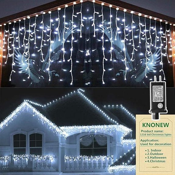 KNONEW 99FT 1216 LED Christmas Curtain Lights