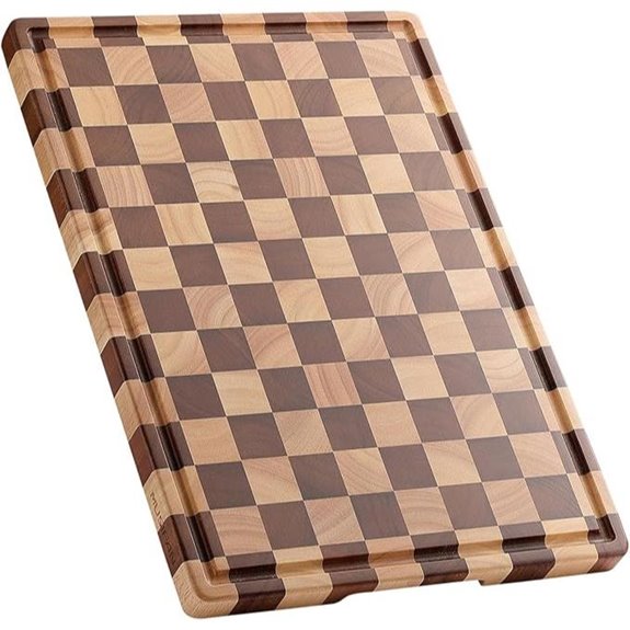 Acacia Wood Cutting Board with Handles and Grooves