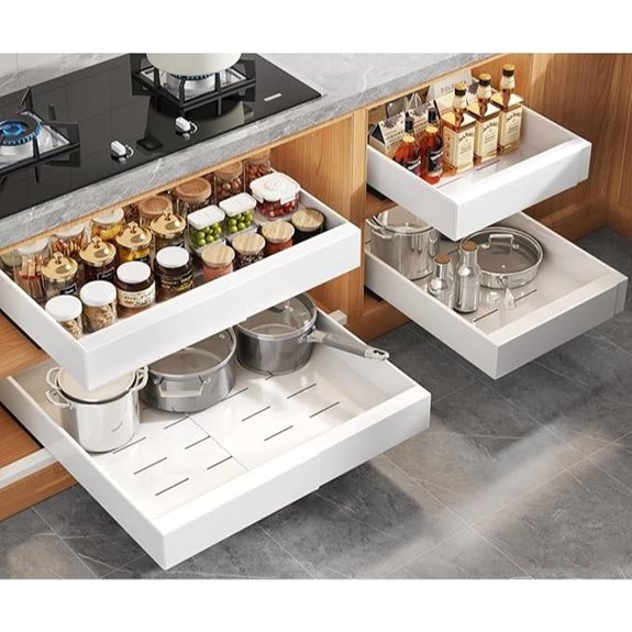 4-Pack Adjustable Pull-Out Cabinet Organizer