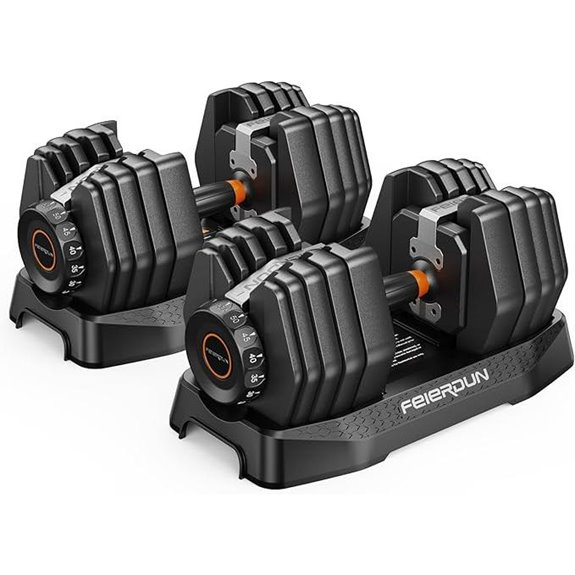 FEIERDUN 15-in-1 Adjustable Dumbbell Set with Storage