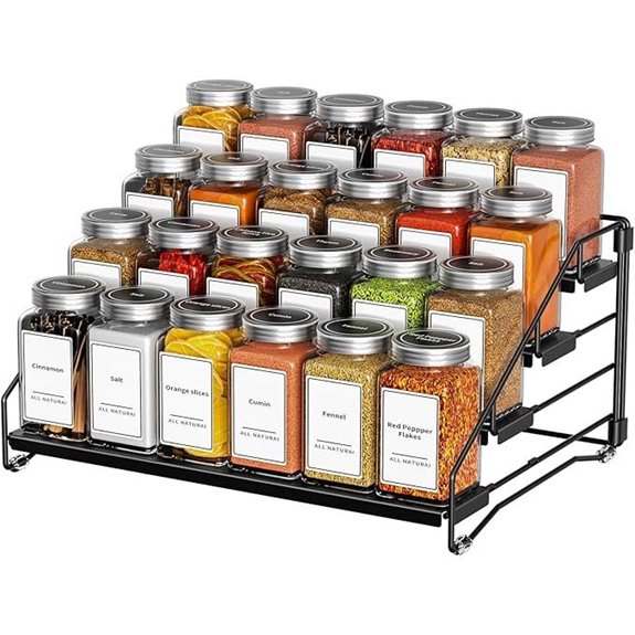 4-Tier Adjustable Metal Spice Rack Organizer