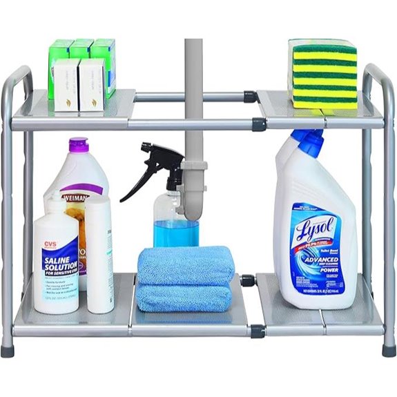 Simple Houseware Expandable Under Sink Metal Shelf