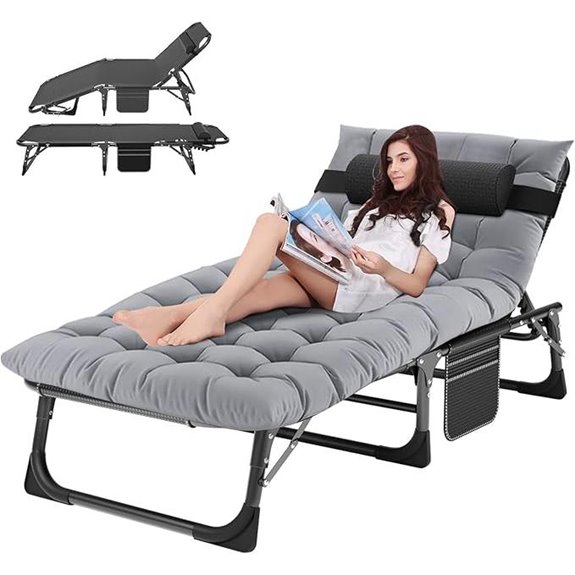ABORON Padded Adjustable Outdoor Lounge Chair