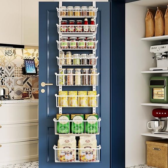 Over-The-Door Pantry Organizer with Adjustable Baskets