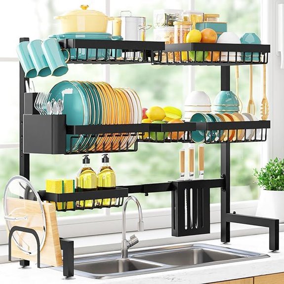 Adjustable 3-Tier Over Sink Dish Drying Rack