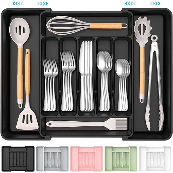 adjustable silverware storage organizer