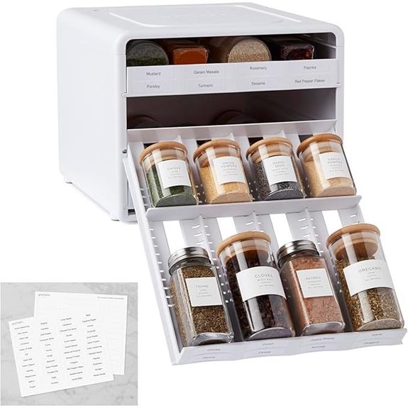 YouCopia SpiceStack Adjustable Spice Rack with Labels