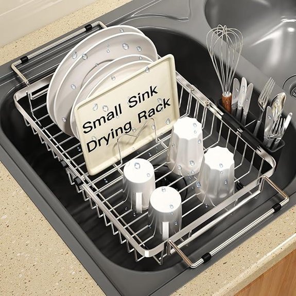 Expandable Stainless Steel Sink Dish Drainer Rack