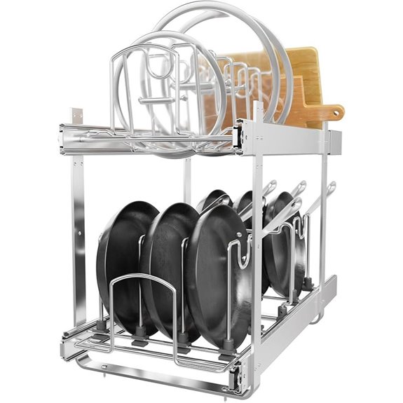 2-Tier Adjustable Kitchen Pot and Pan Organizer