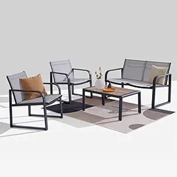Aluminum 4-Piece Outdoor Patio Furniture Set