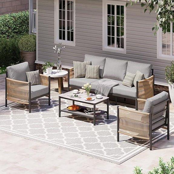 Aluminum Outdoor Patio Furniture Set with Cushions