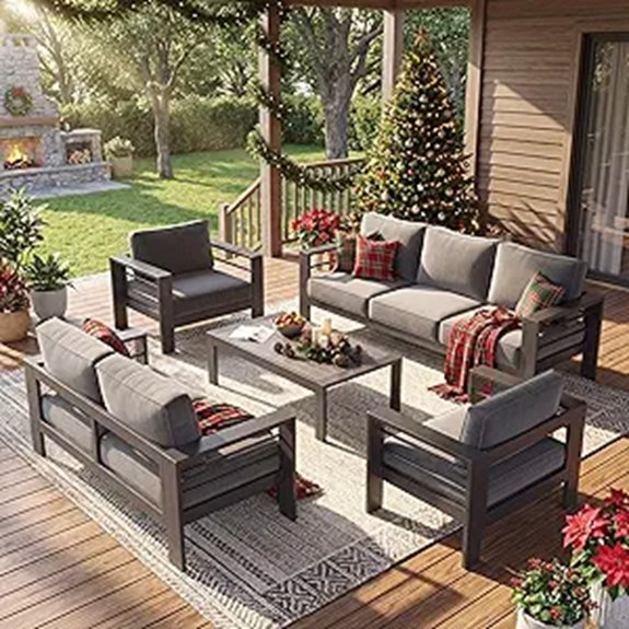 Solaste Aluminum Outdoor Patio Furniture Set with Cushions