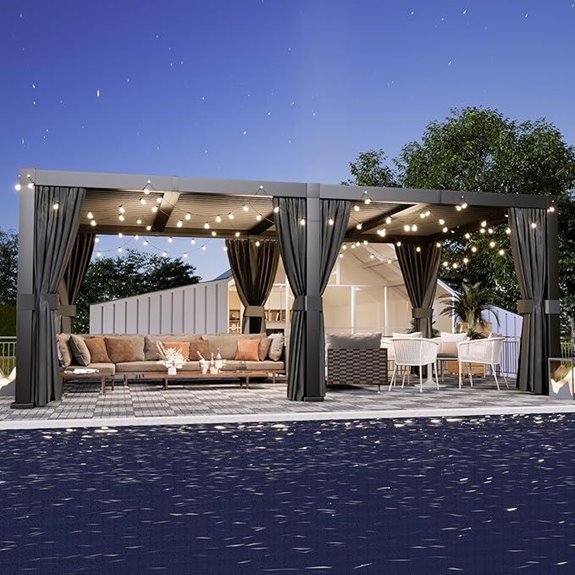 Aoxun Aluminum Pergola 12'x20' with Adjustable Top