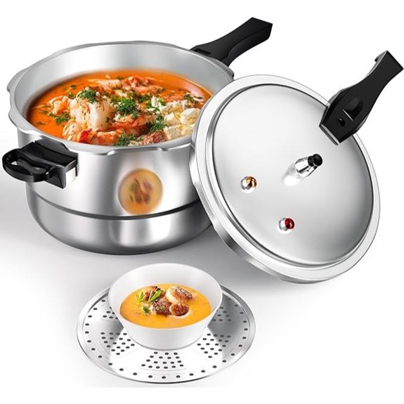 WantJoin 8Qt Aluminum Pressure Cooker with Safety Features
