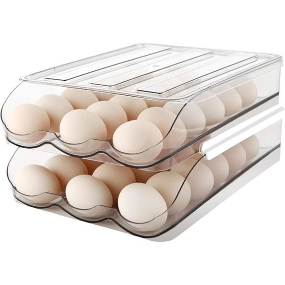 Egg Holder for Fridge 2-Layer Automatic Egg Dispenser