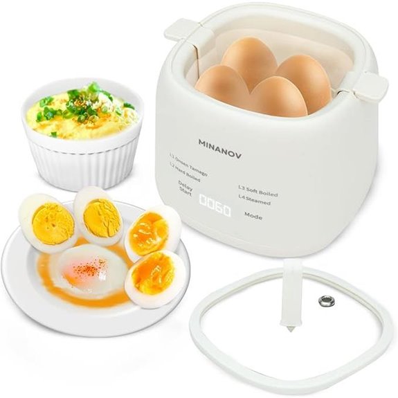 Electric Egg Cooker with Auto Shut Off and Alarm