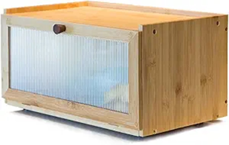 Bamboo Bread Box with Window and Large Capacity