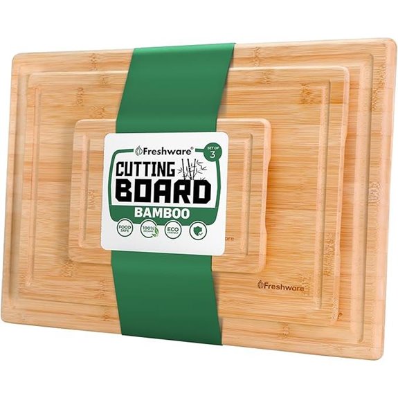 Freshware Bamboo Cutting Board Set (3 Pieces)