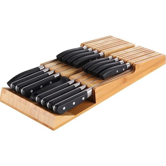 NIUXX Bamboo Knife Block Set with Detachable Slots