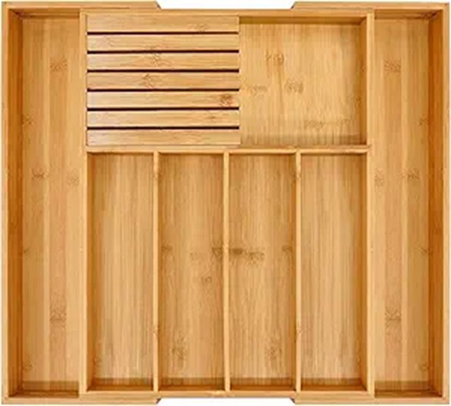 bamboo knife drawer organizer