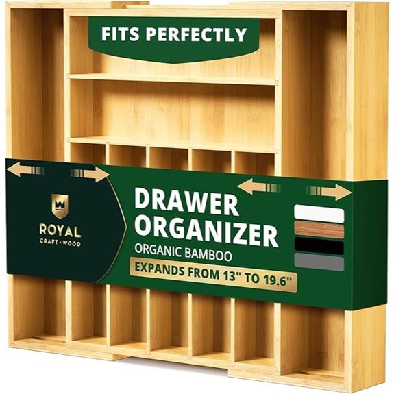 bamboo utensil drawer organizer