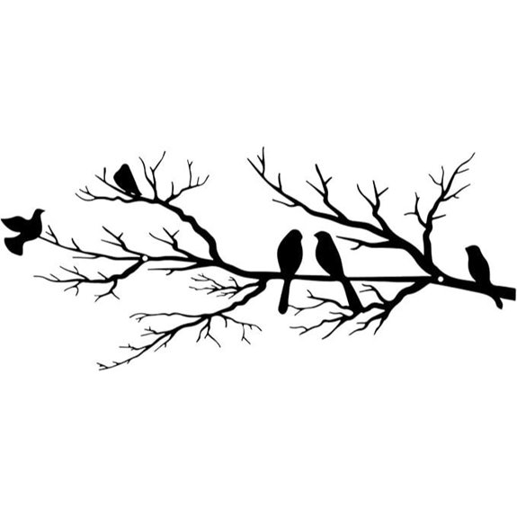 Metal Birds Wall Art with Branch Silhouette