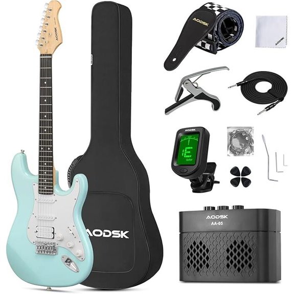 AODSK Electric Guitar Starter Kit with Amp (Blue-HSS)