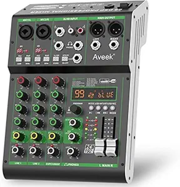 Aveek Professional Audio Mixer with Bluetooth and DSP
