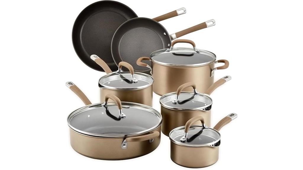 bronze 12 piece nonstick set