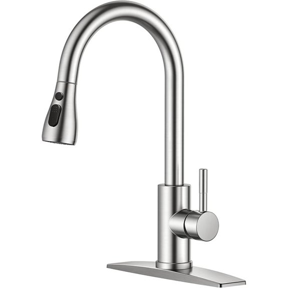 FORIOUS Brushed Nickel Kitchen Faucet with Pull Down Sprayer