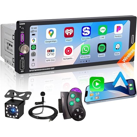 6.9 Car Stereo with Apple CarPlay & Backup Camera