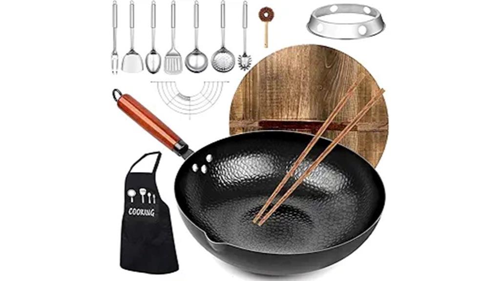carbon steel wok set
