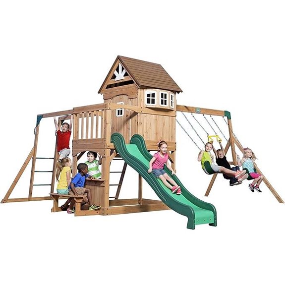 Backyard Discovery Montpelier Cedar Playset with Swings