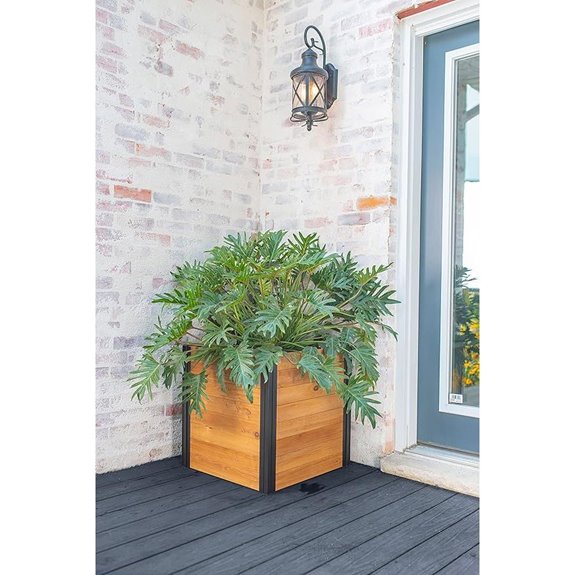 Vita Mezza 22in Cedar Square Planter with Posts