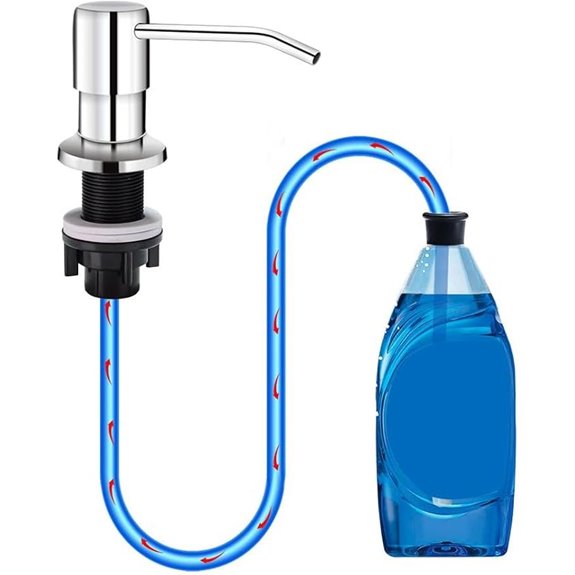 Chrome Kitchen Sink Soap Dispenser with Extension Tube