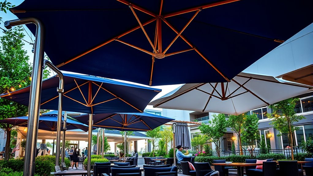 commercial patio umbrella features