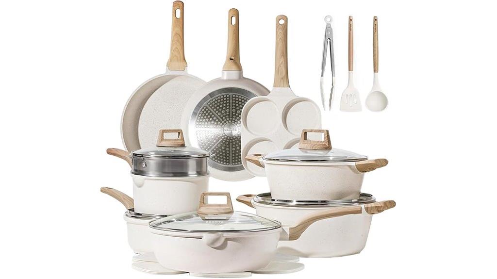 complete 21 piece nonstick cookware set