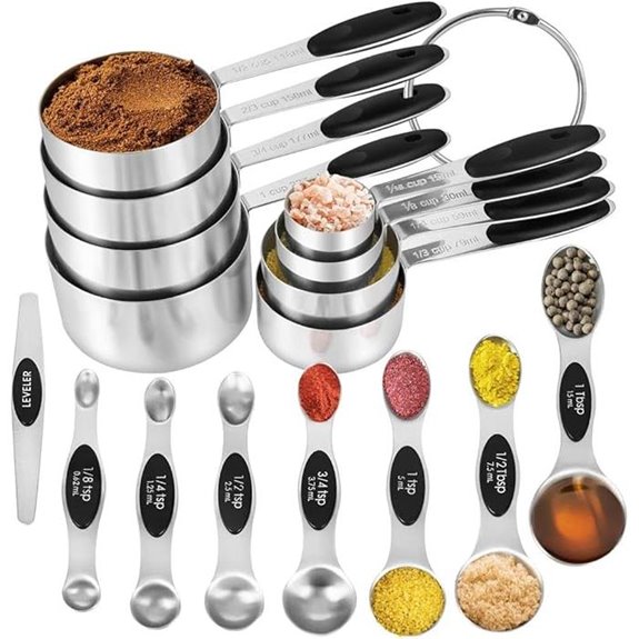 16-Piece Stainless Steel Measuring Cups & Spoons Set