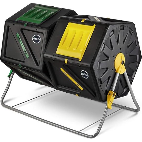 Miracle-Gro Dual Chamber Compost Tumbler with Sliding Doors