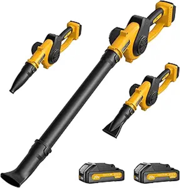 Cordless Leaf Blower with Batteries Charger & Nozzles