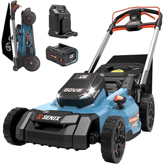 SENIX X6 60V 21-Inch Cordless Lawn Mower with Battery