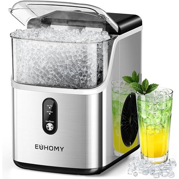 EUHOMY Countertop Nugget Ice Maker with Scoop & Basket