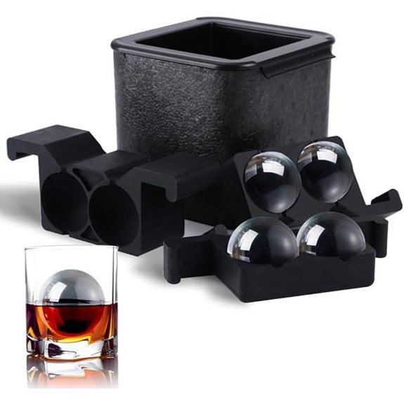 TINANA Crystal Clear Ice Ball Maker (4 Cavity)