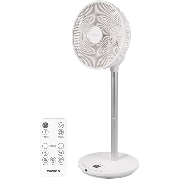 CUCKOO 12-Speed Oscillating Pedestal Fan with Remote