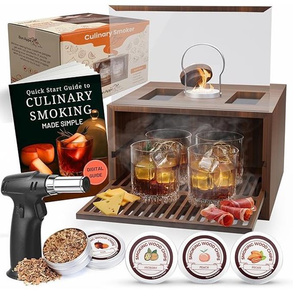 Bon Apperoo 4-Glass Culinary Smoker Box with Torch