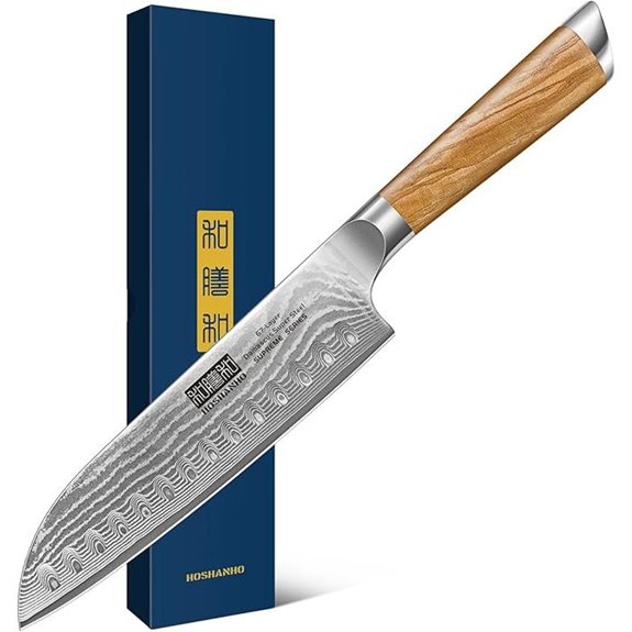 HOSHANHO Damascus Santoku Knife 7-Inch Japanese Steel