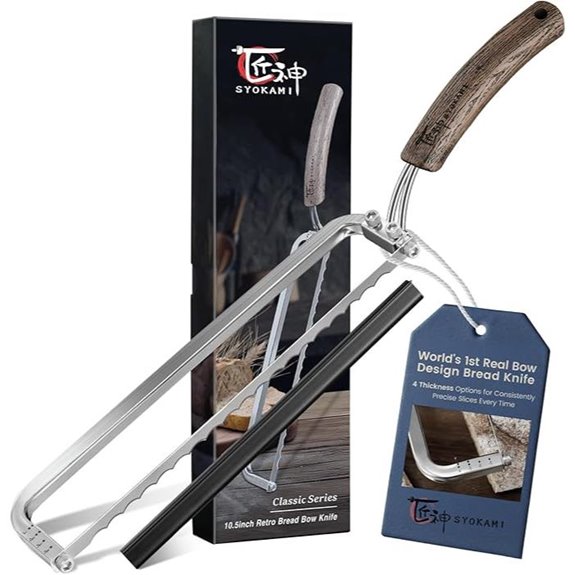 Bread Knife with Bow Design and Adjustable Thickness