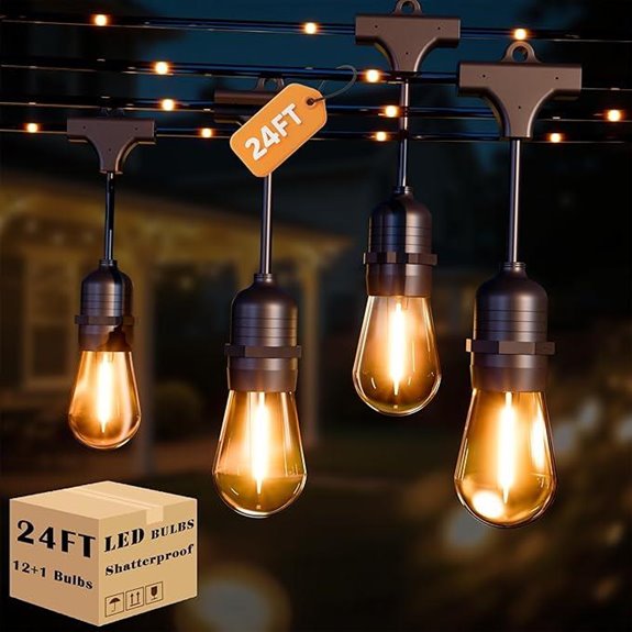 Outdoor String Lights with Bulbs & Fairy Tubing