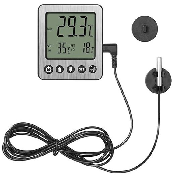 Digital Refrigerator & Freezer Thermometer with Alarm